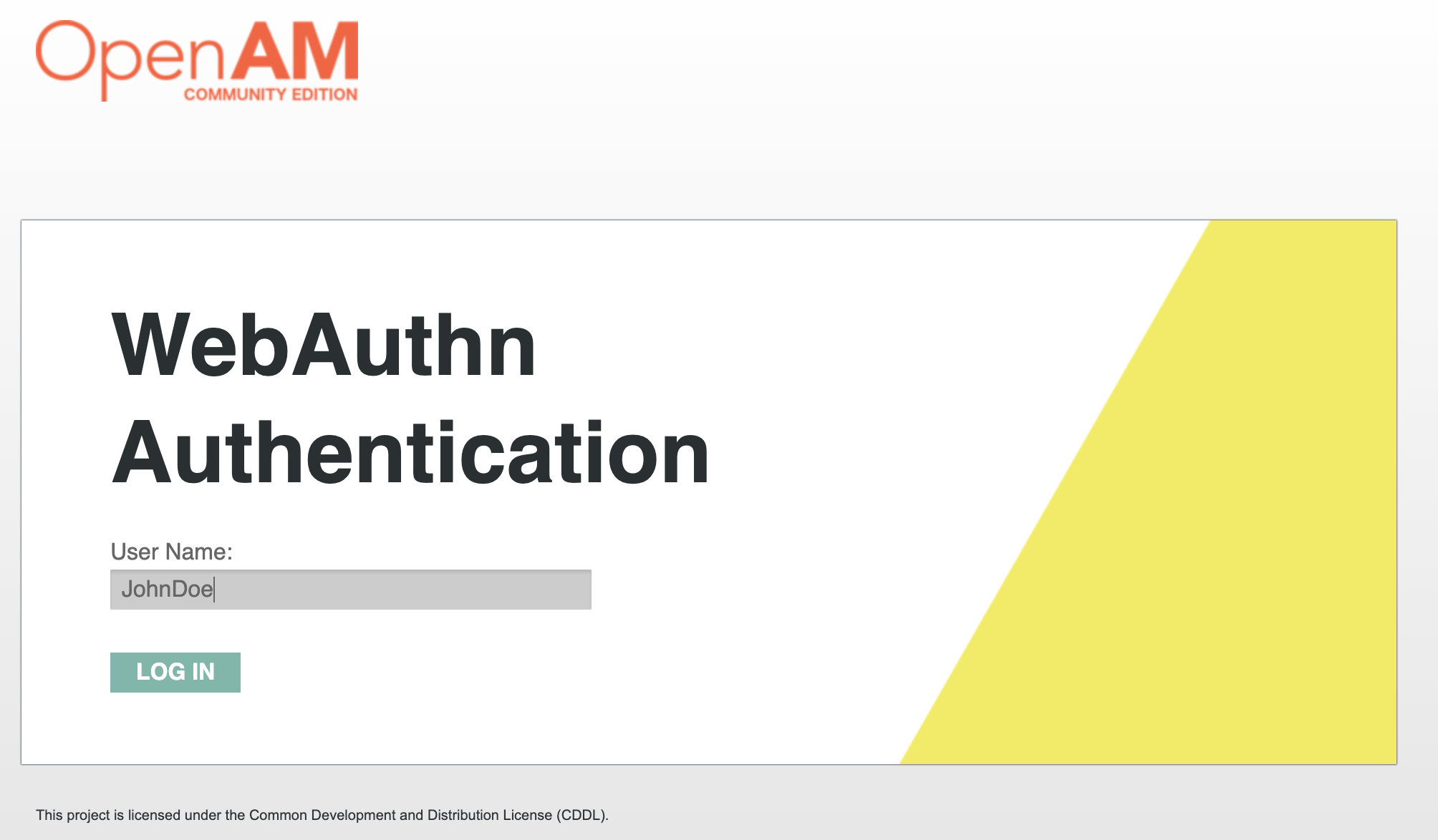 OpenAM  WebAuthn Authentication User Name