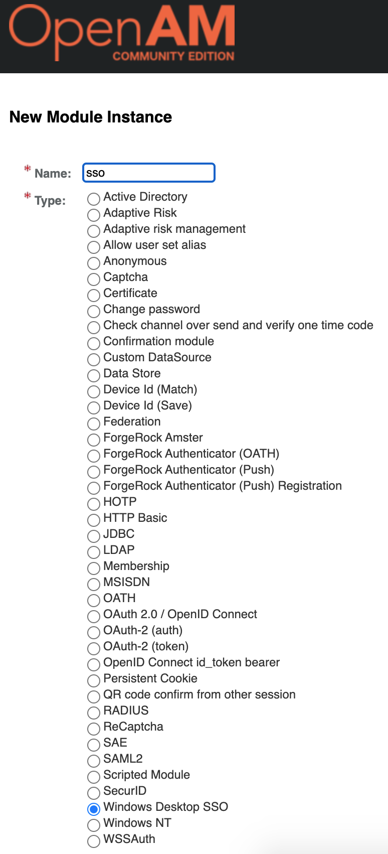 SSO Kerberos New Authentication Module