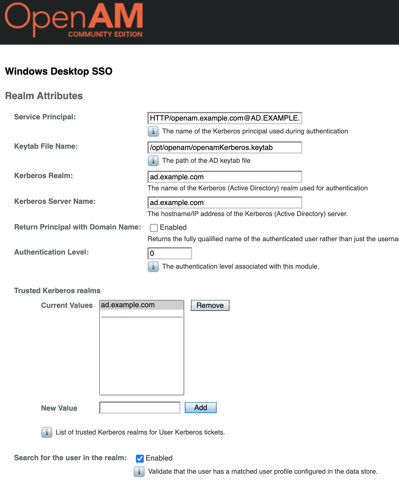 SSO Serveros Authentication Module Settings