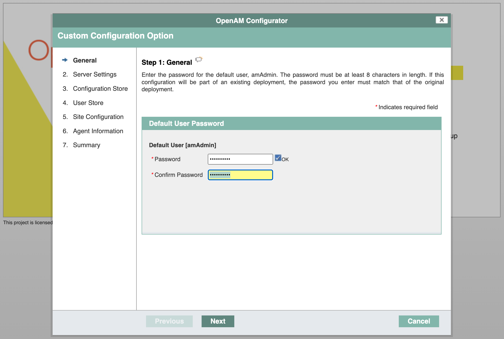 OpenAM Configuration 1 General