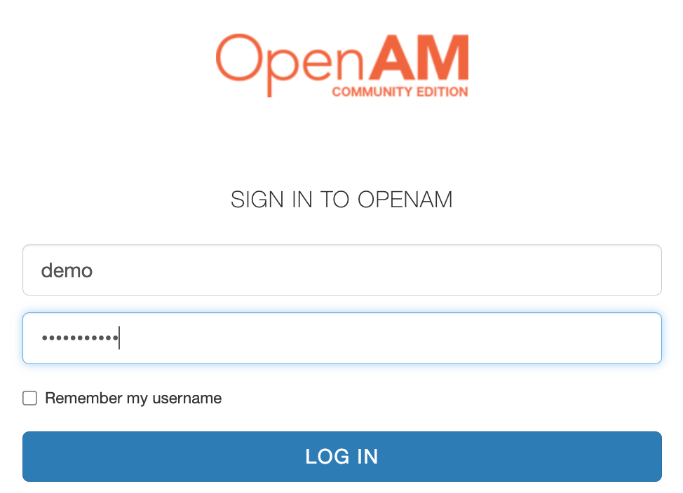 OpenAM demo login