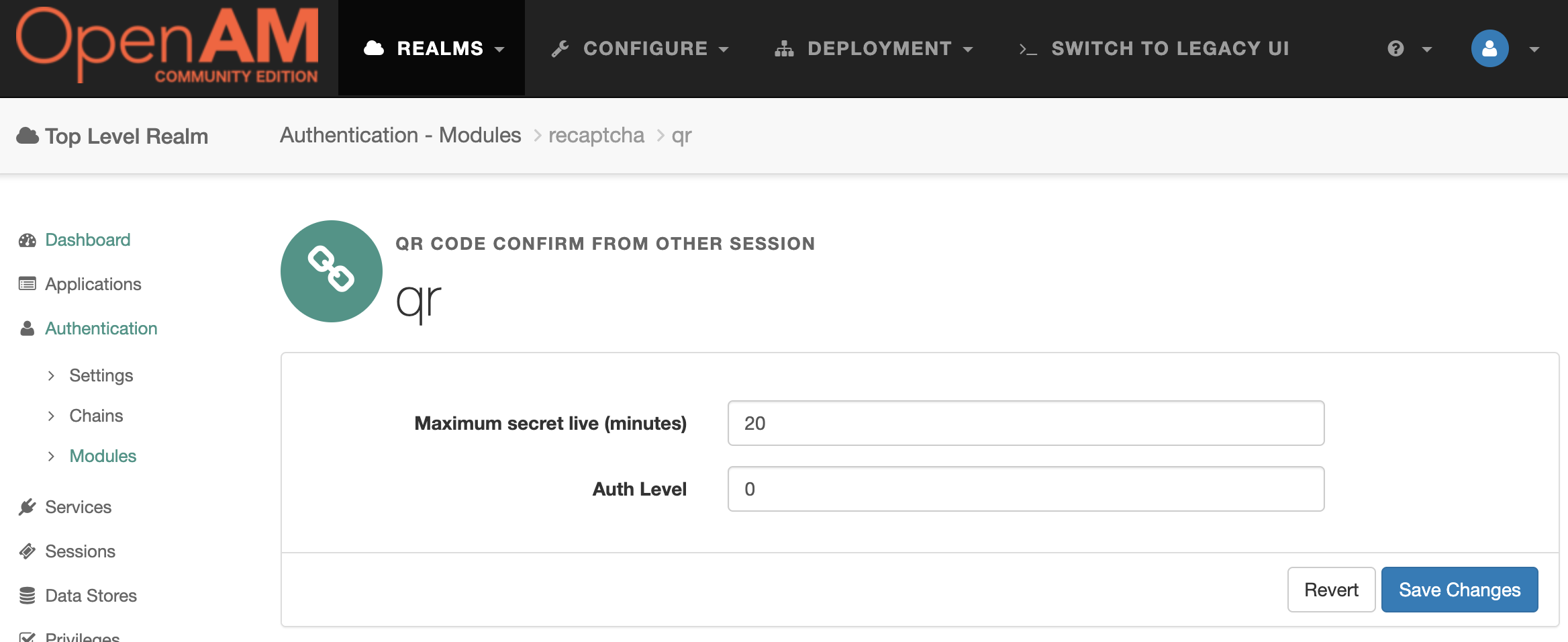 New QR module Settings