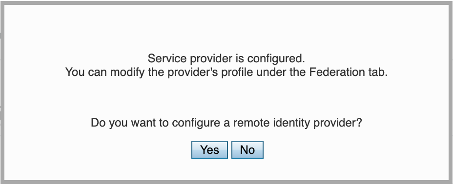 Create remote identity provider promts