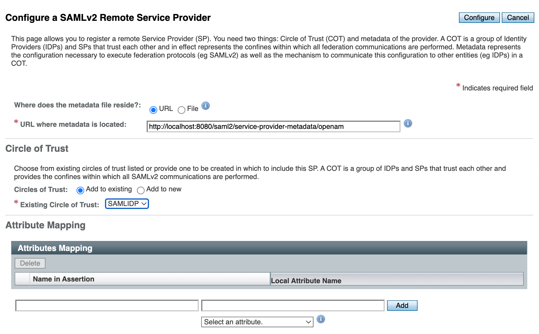 Remote Service Provider Config