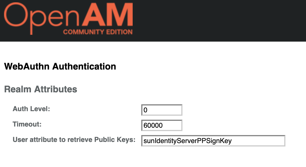 How To Setup Webauthn Authentication In Openam · Open Identity Platform