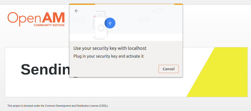 OpenAM  WebAuthn Registration USB Key