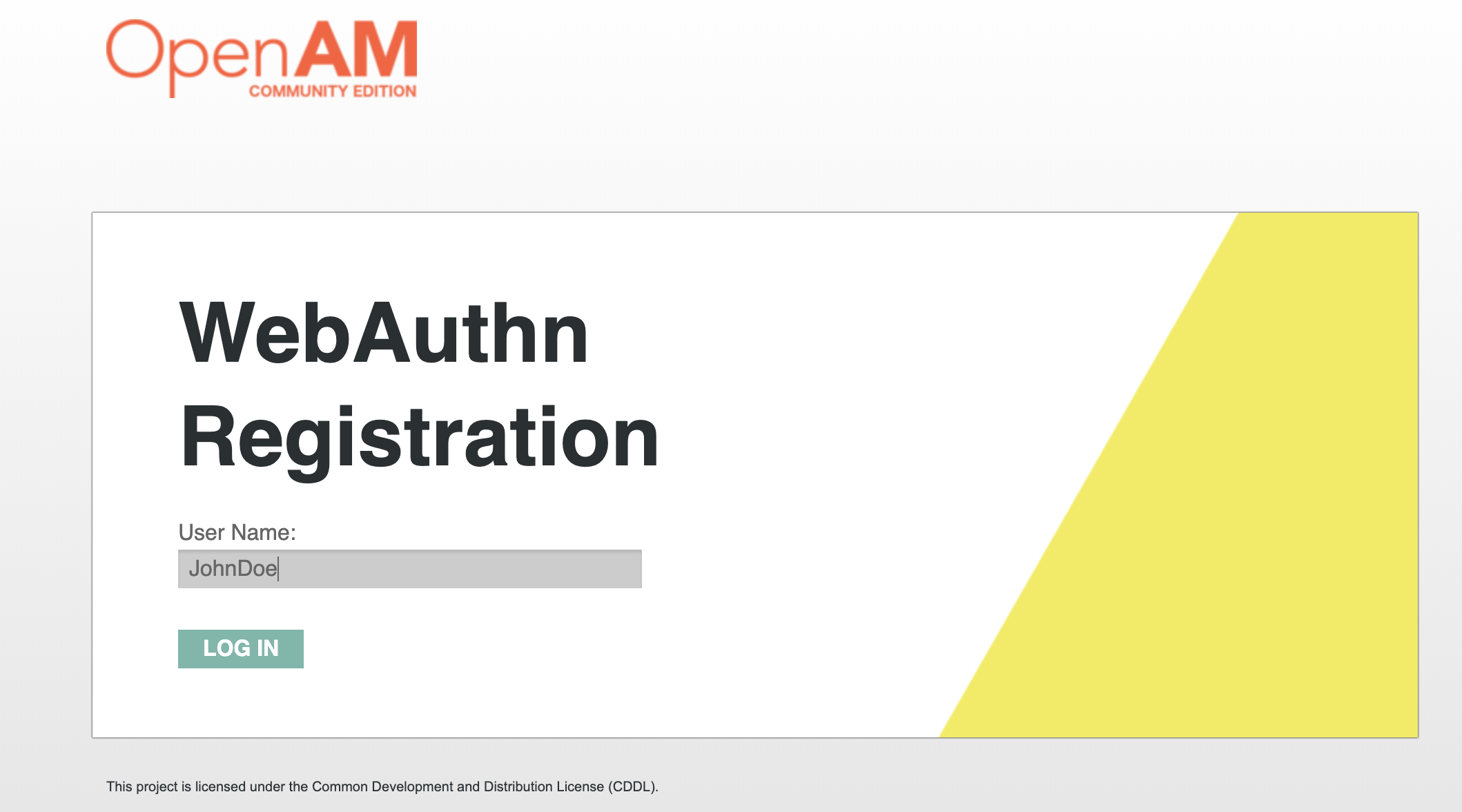 OpenAM  WebAuthn Registration User Name